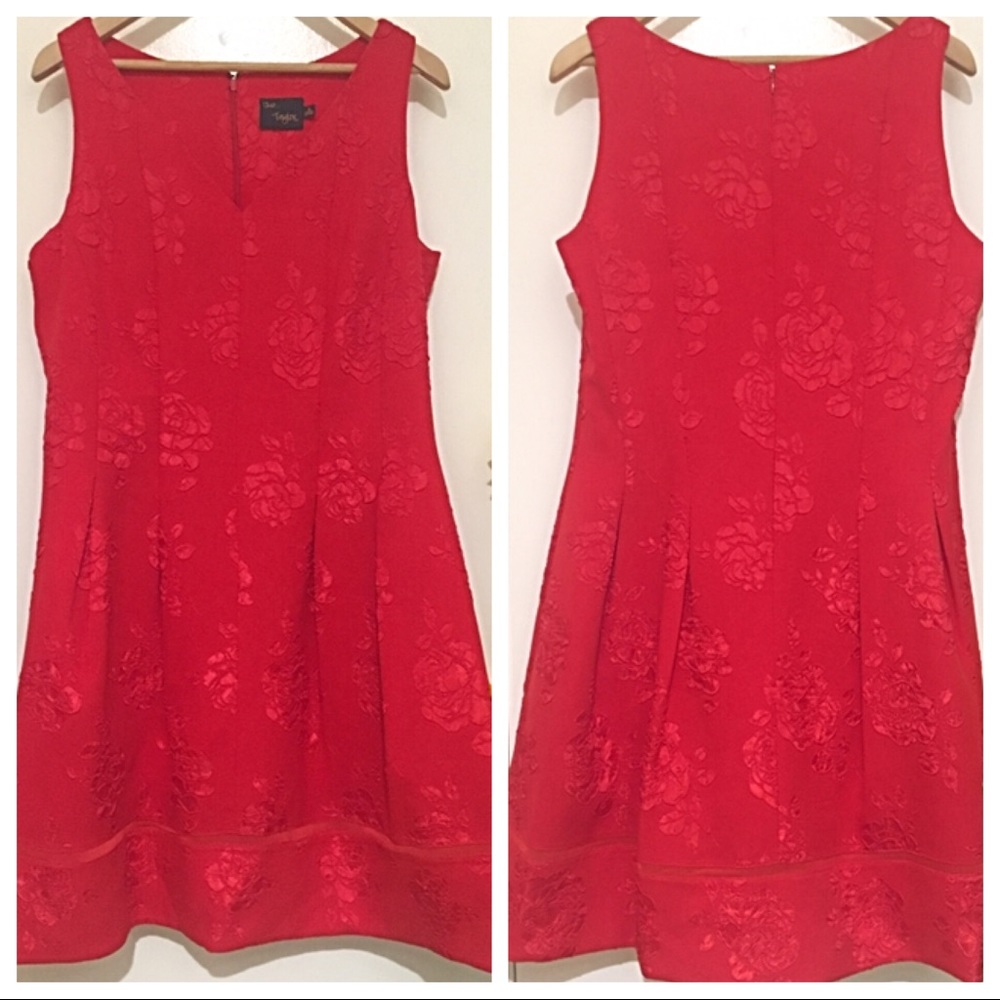 Like New! Fit & Flare Red V-neck Dress w Camisole